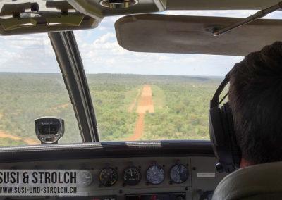 Anflug auf die Landepiste